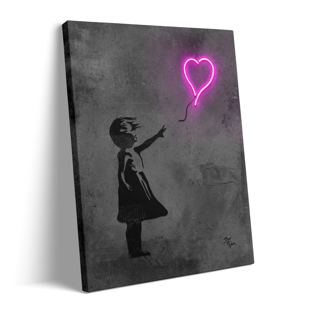 Banksy Girl with Balloon 'Neon'