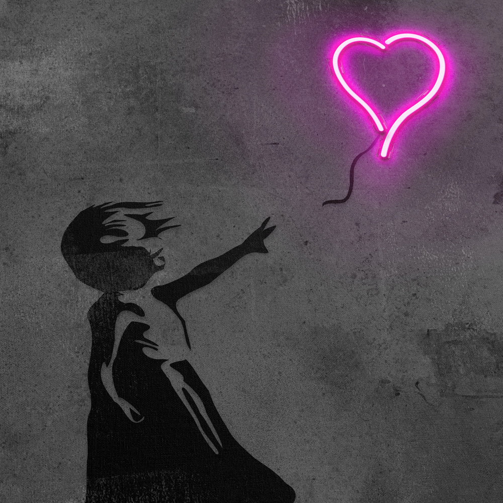 Banksy Girl with Balloon 'Neon'